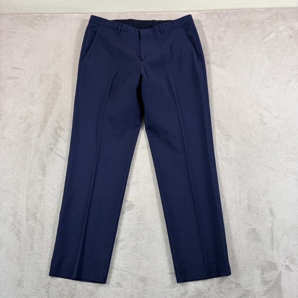 HUGO BOSS Suit Trouser‎ Pants in Navy 100% Wool Men 34x30 Designer
